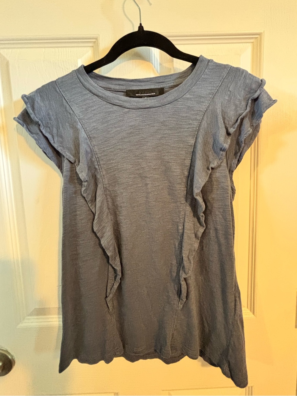 😍WHBM Blue Ruffle Sleeve Women's Top Size Small